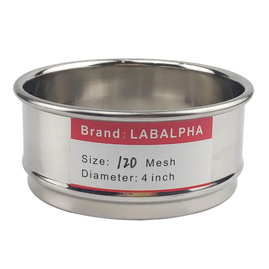 120 Mesh Lab Sieves, Test Sieve #120 Mesh, 4'' Diameter, 304 Stainless Steel Wire Cloth (0.125mm)