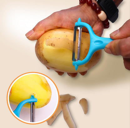 Vegetable Potato Peelers 3 Piece Set, Carrot Peeler, Stainless Steel Julienne Peeler, Fruit Slicer for Apple Zucchini Cucumber with PP Non-Slip Handle Cook's Tool & Gadget Sets for Homecooking