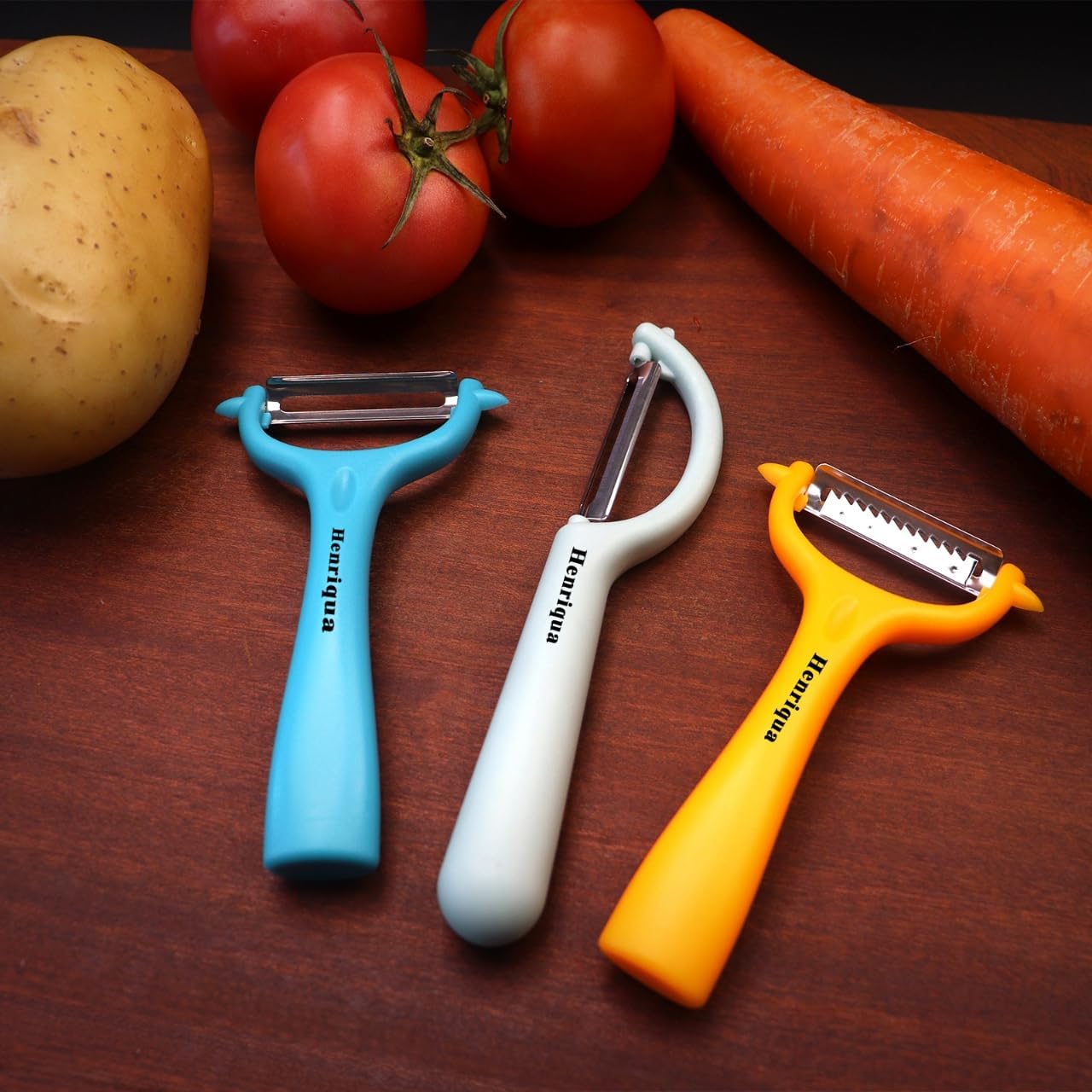 Vegetable Potato Peelers 3 Piece Set, Carrot Peeler, Stainless Steel Julienne Peeler, Fruit Slicer for Apple Zucchini Cucumber with PP Non-Slip Handle Cook's Tool & Gadget Sets for Homecooking