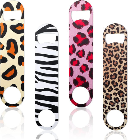 4 Pcs Flat Bottle Opener Heavy Duty Stainless Steel Opener,Marble Print
