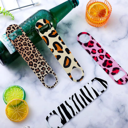 4 Pcs Flat Bottle Opener Heavy Duty Stainless Steel Opener,Marble Print