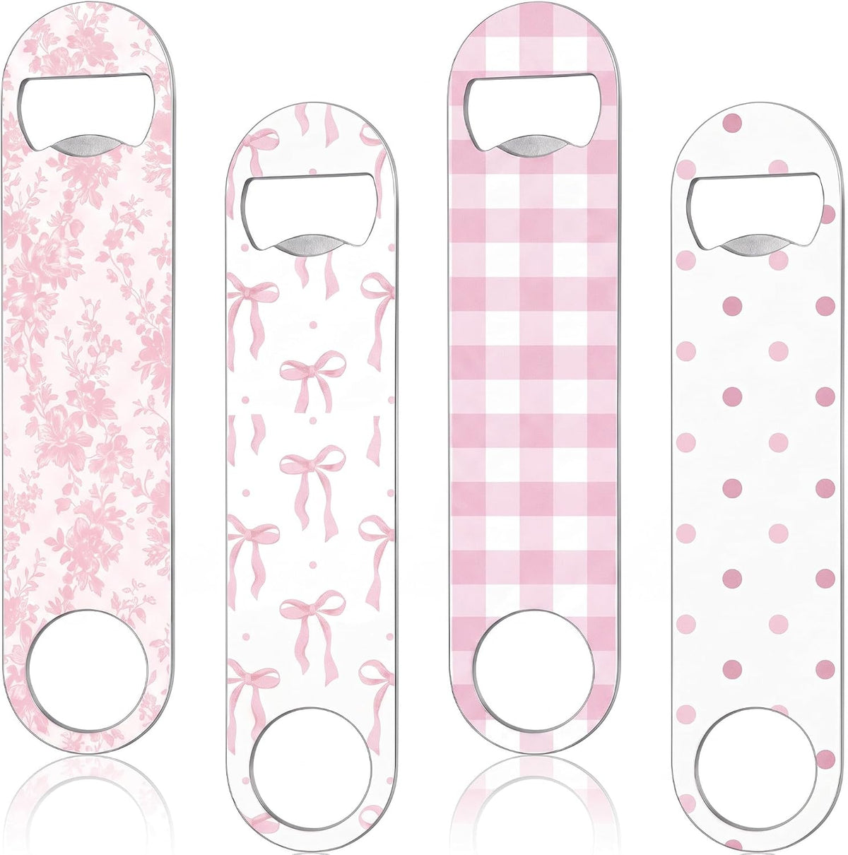 4 Pcs Flat Bottle Opener Heavy Duty Stainless Steel Opener,Marble Print