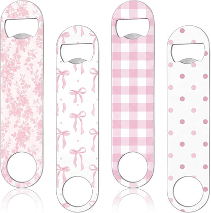 4 Pcs Flat Bottle Opener Heavy Duty Stainless Steel Opener,Marble Print