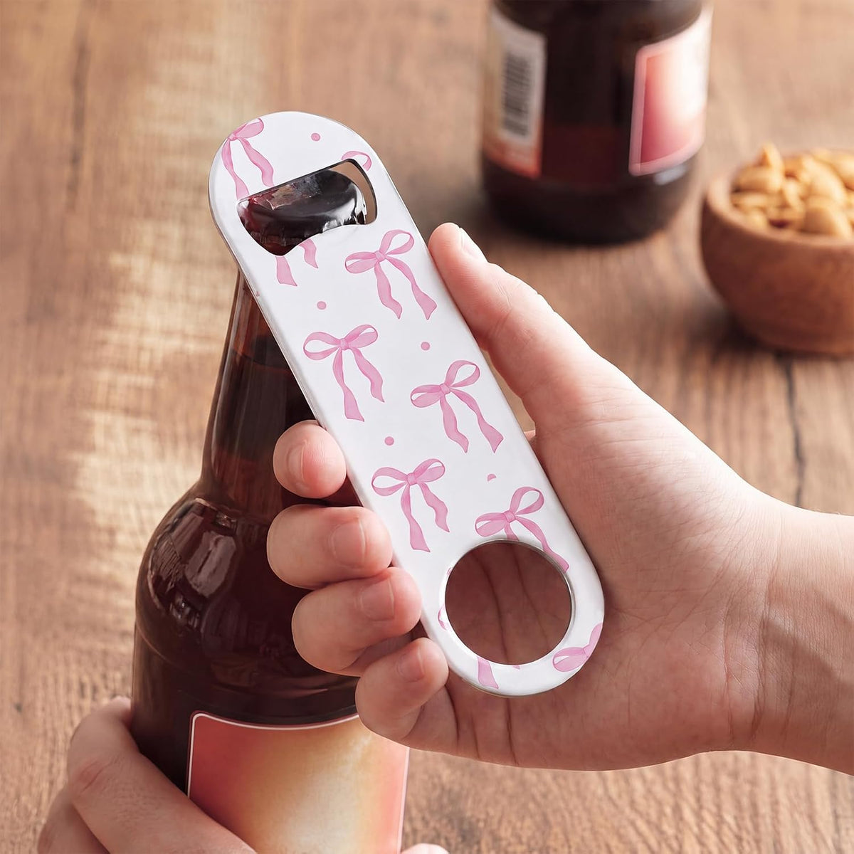 4 Pcs Flat Bottle Opener Heavy Duty Stainless Steel Opener,Marble Print