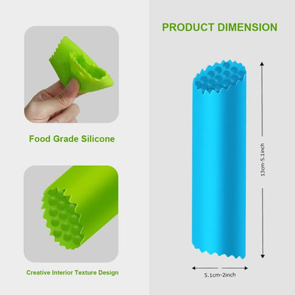 Silicone Garlic Peeler Skin Remover - Garlic Roller Tube Tool (Blue)