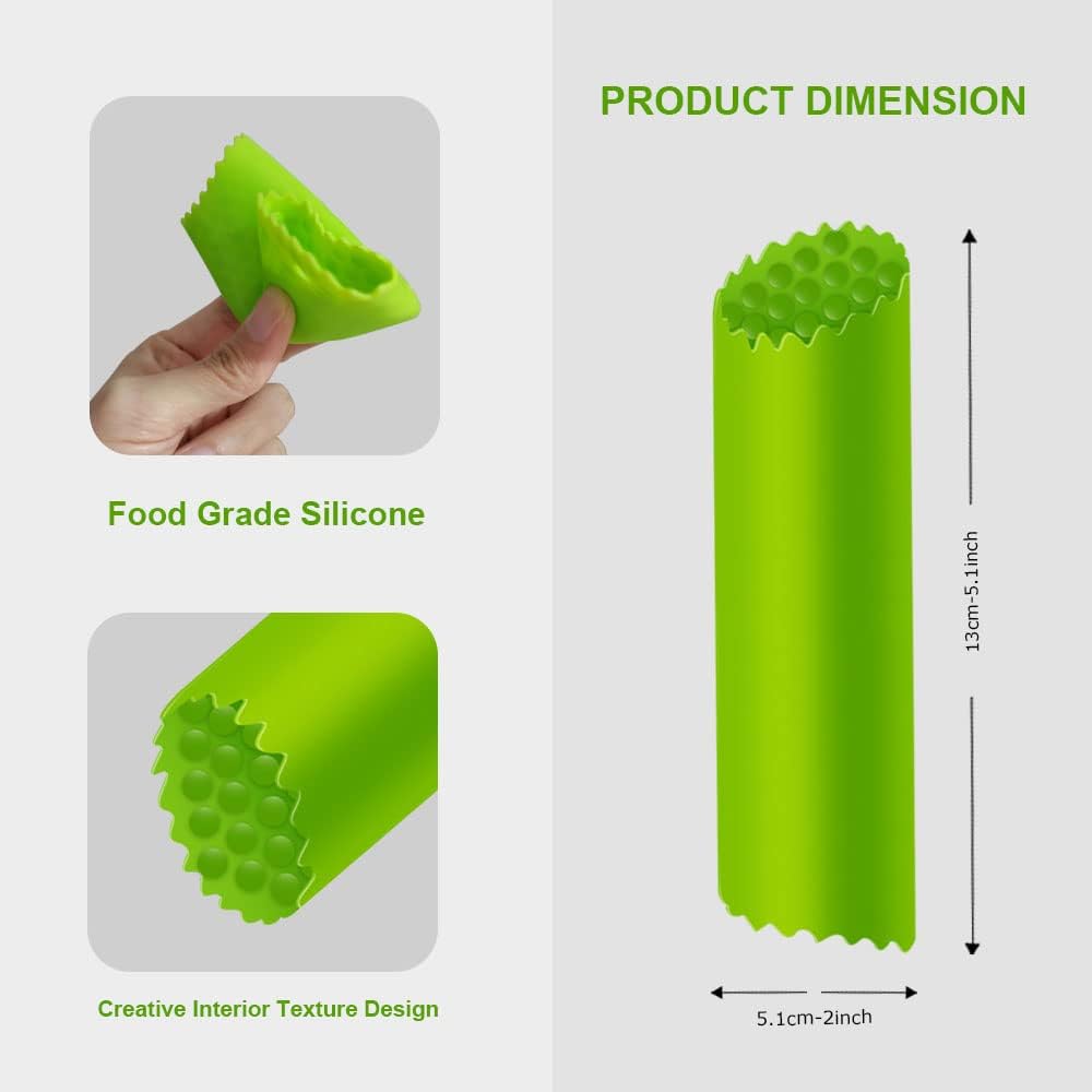 Silicone Garlic Peeler Skin Remover - Garlic Roller Tube Tool (Blue)