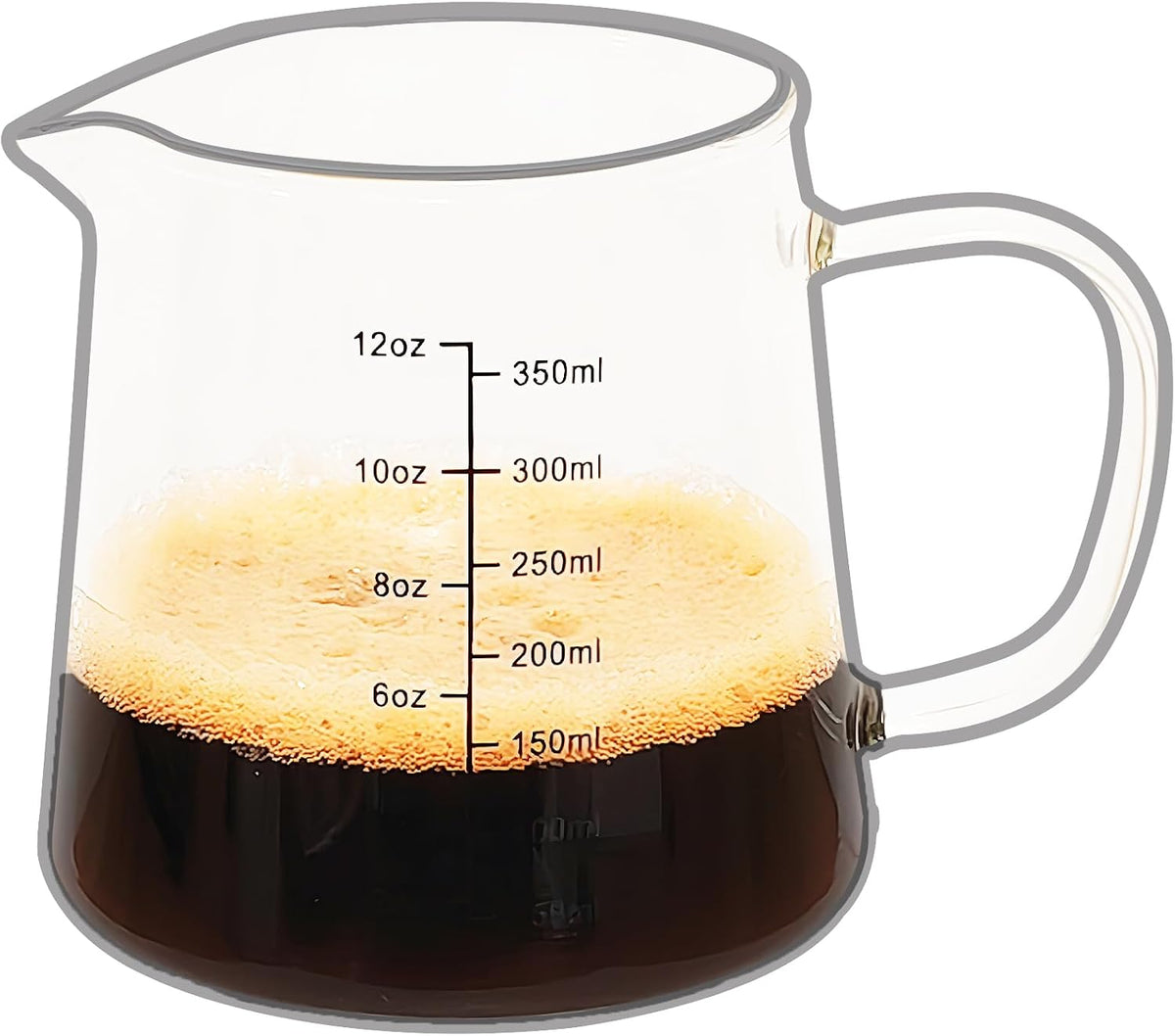 Espresso Cups12OZ, Espresso Accessories, Expresso Shots Cup, Heat-resistant Glass Measuring Cup, Milk Frothing Pitcher, Frother Cup, Creamer Container, Dishwasher/Microwave/Stovetop Safe