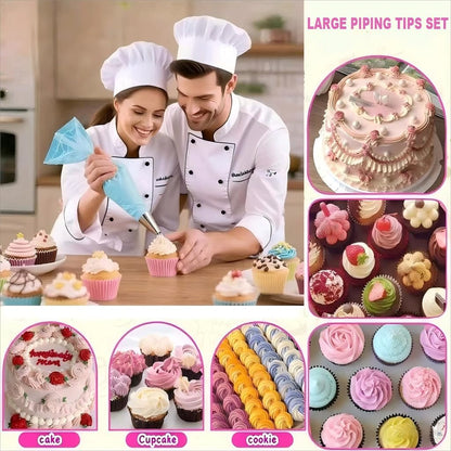 8 Pcs Rose Flower Piping Tips Set,Petal Icing Tips,PipingRose Nozzle,Stainless Steel Cake Decorating Pastry Tools, for CakeDecorating,with A Cleaning Brush (Rose-8pcs)