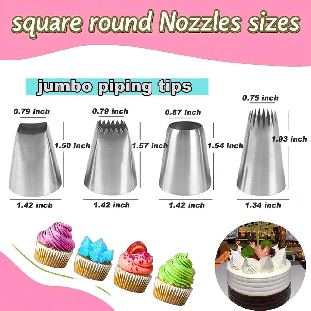 8 Pcs Rose Flower Piping Tips Set,Petal Icing Tips,PipingRose Nozzle,Stainless Steel Cake Decorating Pastry Tools, for CakeDecorating,with A Cleaning Brush (Rose-8pcs)