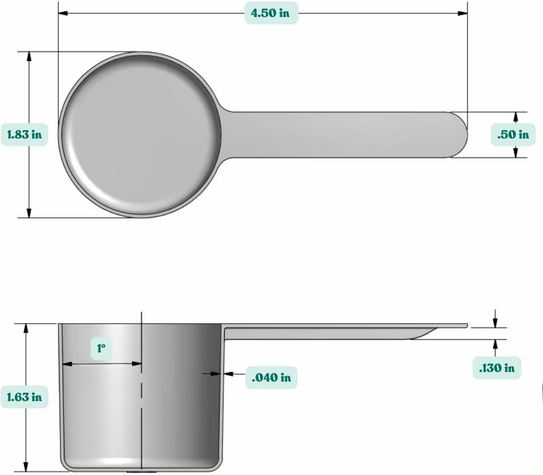 1 Teaspoon (1/3 Tablespoon | 5 mL) Long Handle Plastic Measuring Spoon for Coffee, Protein Powder, Pet Food, Spices, Grains, Dry Goods – Food-Grade BPA-Free (Pack of 1) - Colors A