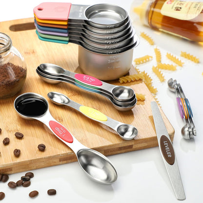 Magnetic Measuring Cups and Magnetic Measuring Spoons Set Stainless Steel