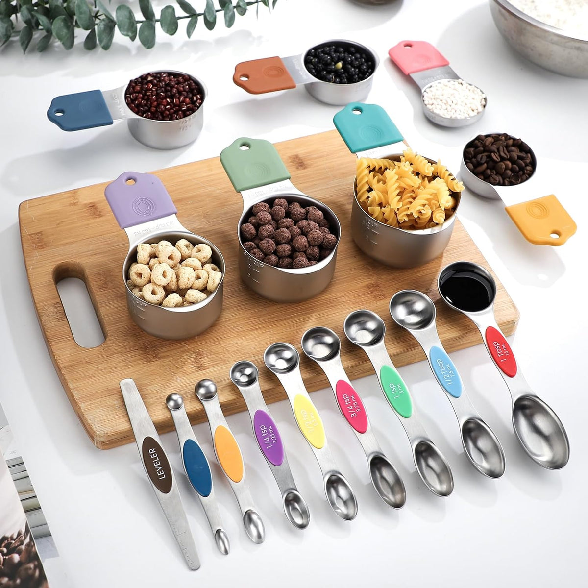 Magnetic Measuring Cups and Magnetic Measuring Spoons Set Stainless Steel