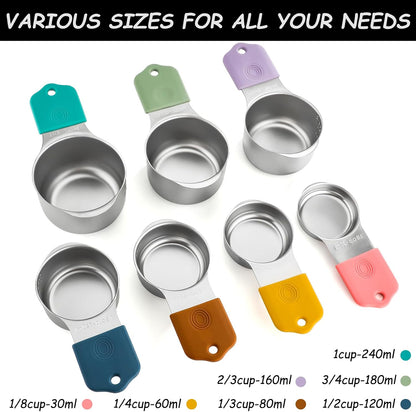 Magnetic Measuring Cups and Magnetic Measuring Spoons Set Stainless Steel