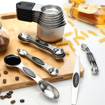 Magnetic Measuring Cups and Magnetic Measuring Spoons Set Stainless Steel