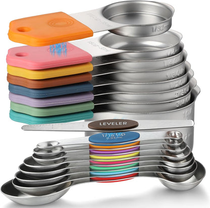 Magnetic Measuring Cups and Magnetic Measuring Spoons Set Stainless Steel