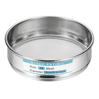 20 Mesh(0.9mm) Lab Sieve, 5.9"(15cm) Diameter Sifting Screen 304 Stainless Steel Wire Cloth Fine Mesh Sieve for Industrial Laboratory Home Soil Sifter Dry Sift Screens Hash - Colors B