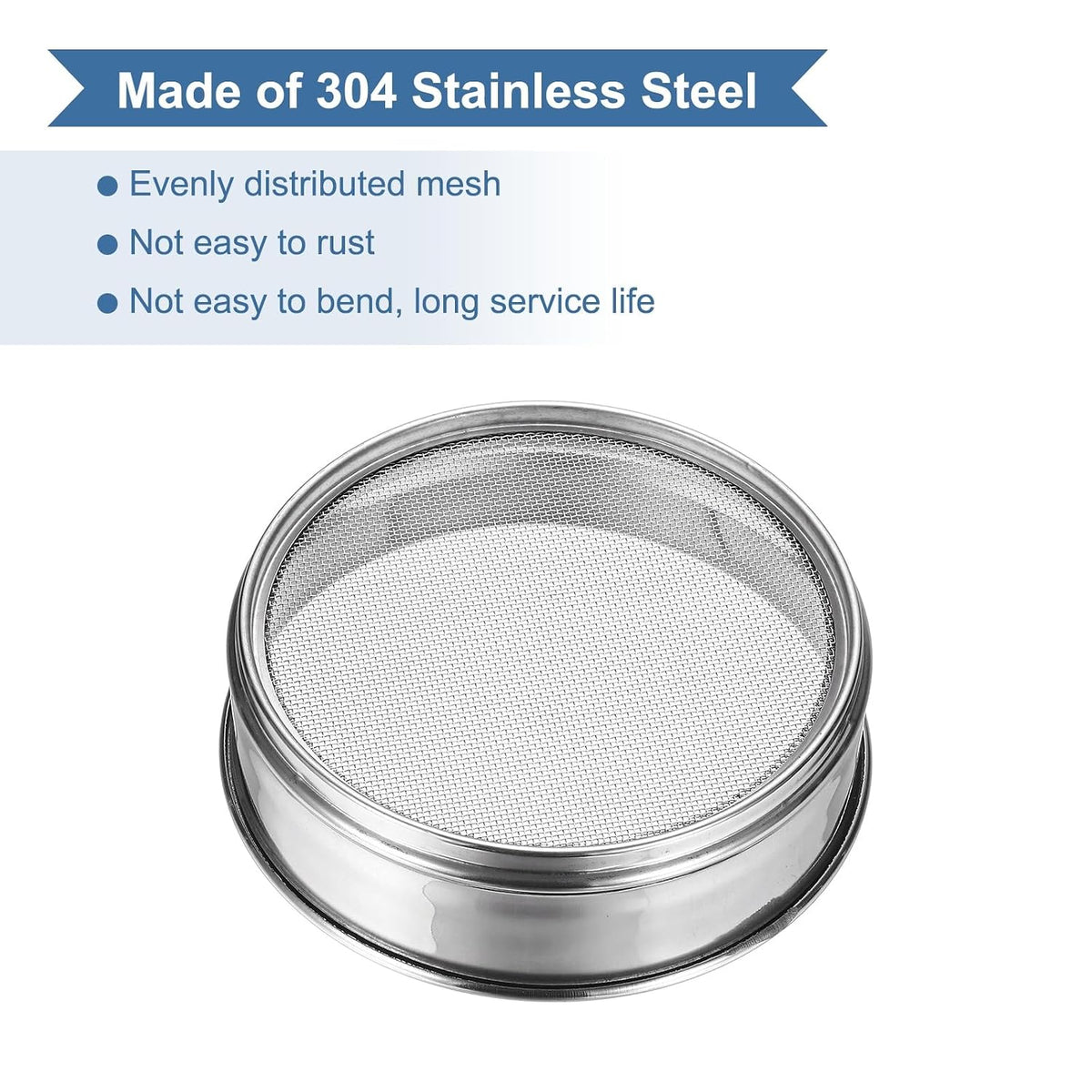 20 Mesh(0.9mm) Lab Sieve, 5.9"(15cm) Diameter Sifting Screen 304 Stainless Steel Wire Cloth Fine Mesh Sieve for Industrial Laboratory Home Soil Sifter Dry Sift Screens Hash - Colors B