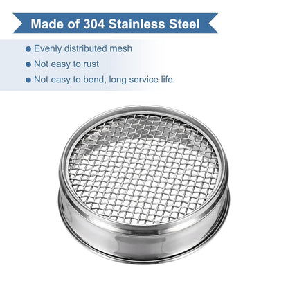 20 Mesh(0.9mm) Lab Sieve, 5.9"(15cm) Diameter Sifting Screen 304 Stainless Steel Wire Cloth Fine Mesh Sieve for Industrial Laboratory Home Soil Sifter Dry Sift Screens Hash - Colors B