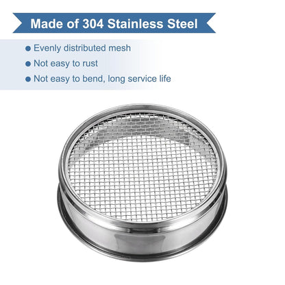 20 Mesh(0.9mm) Lab Sieve, 5.9"(15cm) Diameter Sifting Screen 304 Stainless Steel Wire Cloth Fine Mesh Sieve for Industrial Laboratory Home Soil Sifter Dry Sift Screens Hash - Colors B