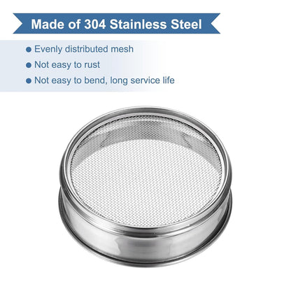 20 Mesh(0.9mm) Lab Sieve, 5.9"(15cm) Diameter Sifting Screen 304 Stainless Steel Wire Cloth Fine Mesh Sieve for Industrial Laboratory Home Soil Sifter Dry Sift Screens Hash - Colors B