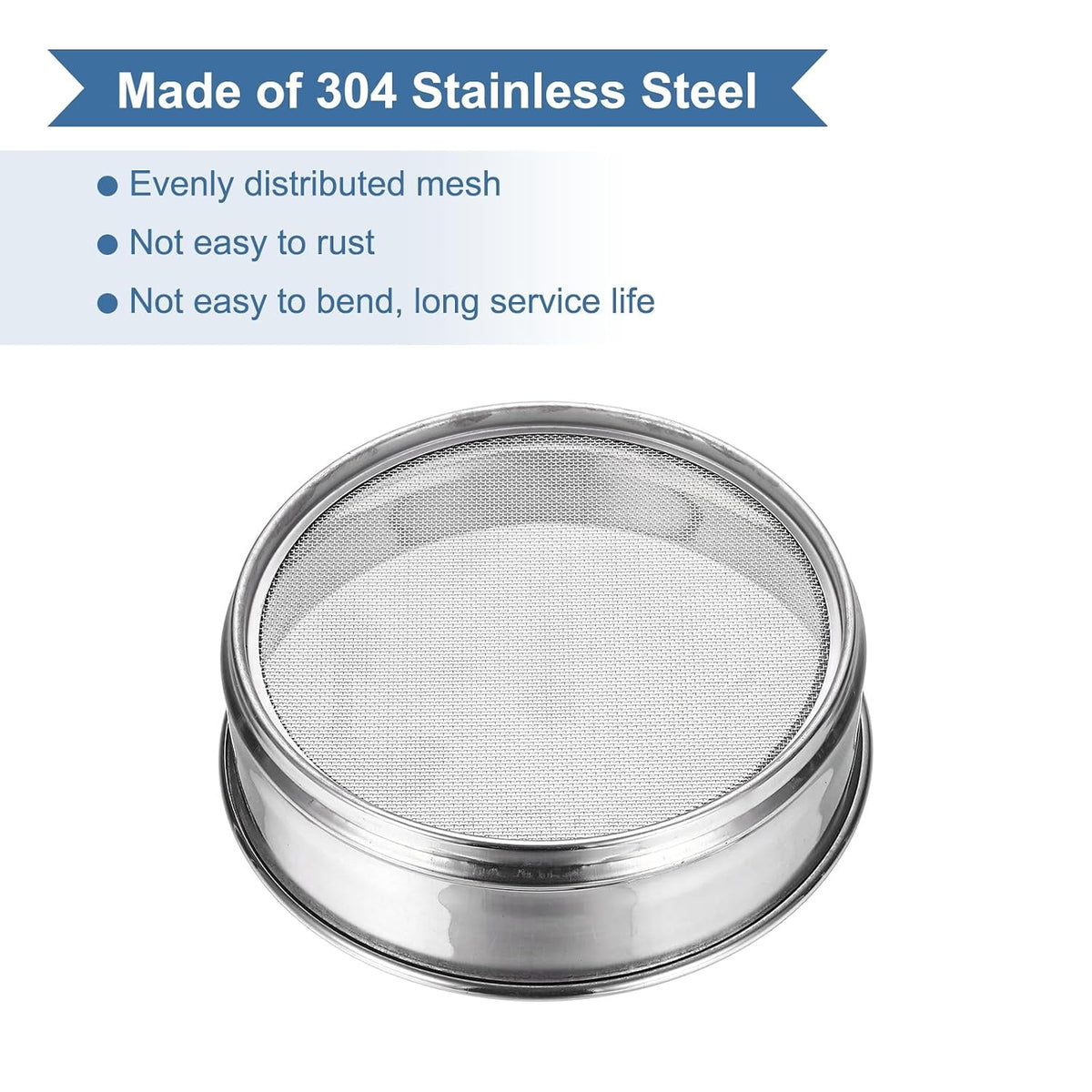 20 Mesh(0.9mm) Lab Sieve, 5.9"(15cm) Diameter Sifting Screen 304 Stainless Steel Wire Cloth Fine Mesh Sieve for Industrial Laboratory Home Soil Sifter Dry Sift Screens Hash - Colors B