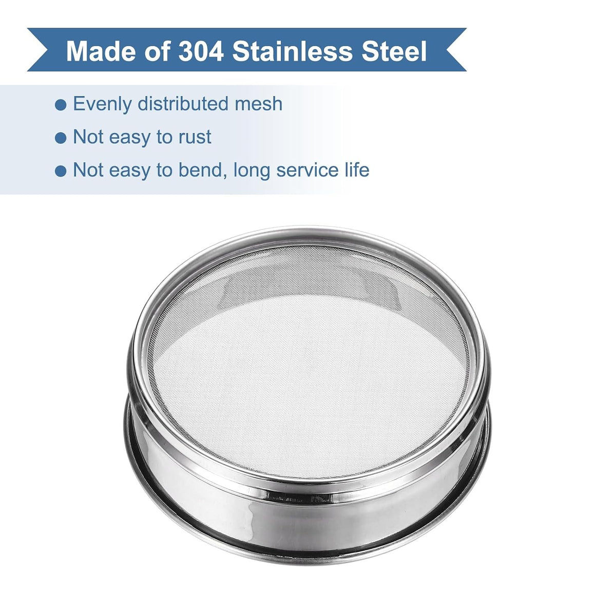 20 Mesh(0.9mm) Lab Sieve, 5.9"(15cm) Diameter Sifting Screen 304 Stainless Steel Wire Cloth Fine Mesh Sieve for Industrial Laboratory Home Soil Sifter Dry Sift Screens Hash - Colors B