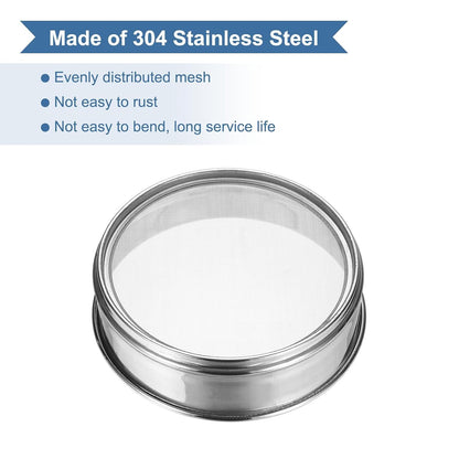 20 Mesh(0.9mm) Lab Sieve, 5.9"(15cm) Diameter Sifting Screen 304 Stainless Steel Wire Cloth Fine Mesh Sieve for Industrial Laboratory Home Soil Sifter Dry Sift Screens Hash - Colors B