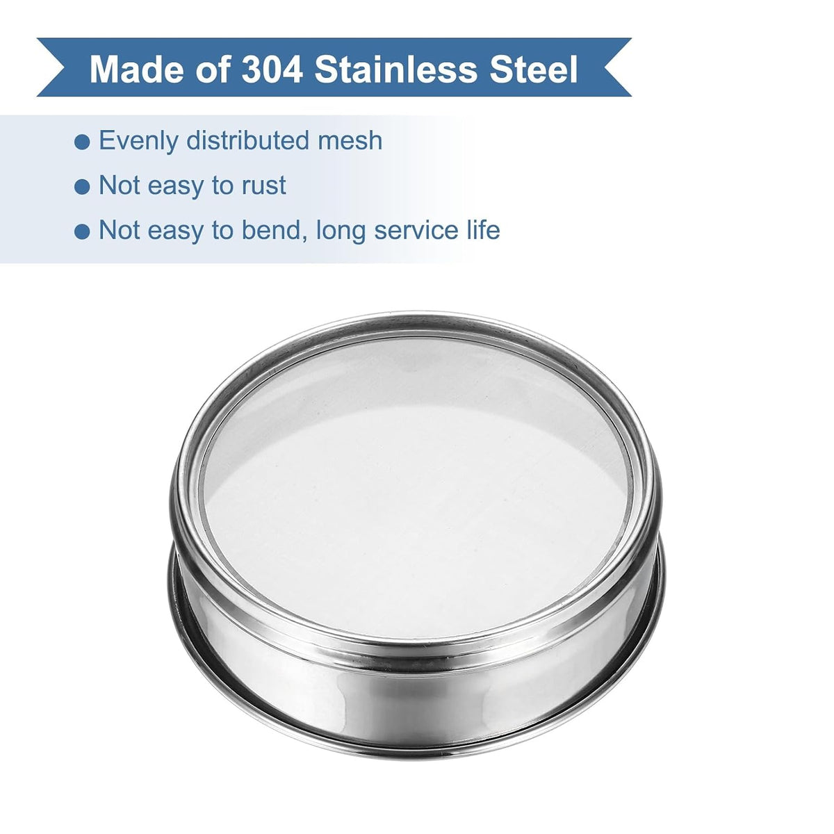 20 Mesh(0.9mm) Lab Sieve, 5.9"(15cm) Diameter Sifting Screen 304 Stainless Steel Wire Cloth Fine Mesh Sieve for Industrial Laboratory Home Soil Sifter Dry Sift Screens Hash - Colors B
