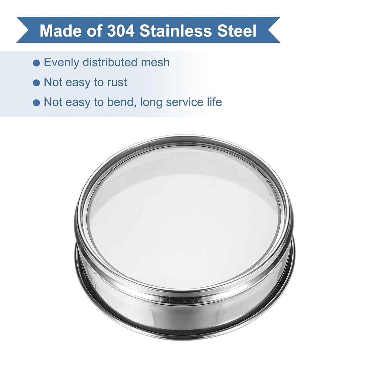 20 Mesh(0.9mm) Lab Sieve, 5.9"(15cm) Diameter Sifting Screen 304 Stainless Steel Wire Cloth Fine Mesh Sieve for Industrial Laboratory Home Soil Sifter Dry Sift Screens Hash - Colors B