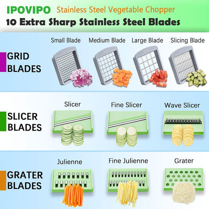 Vegetable Chopper Veggie Cutter Onion Food Potato Dicer with Container