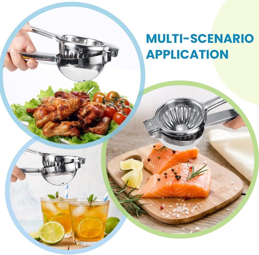 Upgraded Lemon Squeezer Super Stainless Steel 304 Hand Press Juicer Manual Citrus for Juicing Lemon ＆ Limes, Vegetables
