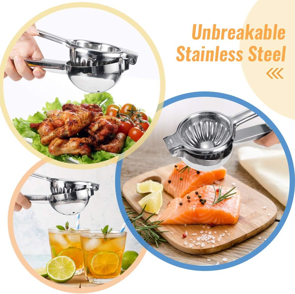 Upgraded Lemon Squeezer Super Stainless Steel 304 Hand Press Juicer Manual Citrus for Juicing Lemon ＆ Limes, Vegetables