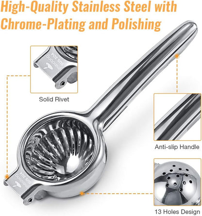 Upgraded Lemon Squeezer Super Stainless Steel 304 Hand Press Juicer Manual Citrus for Juicing Lemon ＆ Limes, Vegetables