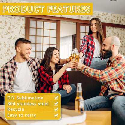 Sublimation Blank Bottle Opener,White Stainless Steel Beer Opener,Credit Card Size, 2.09x3.35 Inch,Perfect Presents for Christmas,Wedding, Father's Day,Suitable for Bar,Kitchen, Restaurant