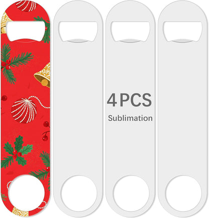 Sublimation Blank Bottle Opener,White Stainless Steel Beer Opener,Credit Card Size, 2.09x3.35 Inch,Perfect Presents for Christmas,Wedding, Father's Day,Suitable for Bar,Kitchen, Restaurant