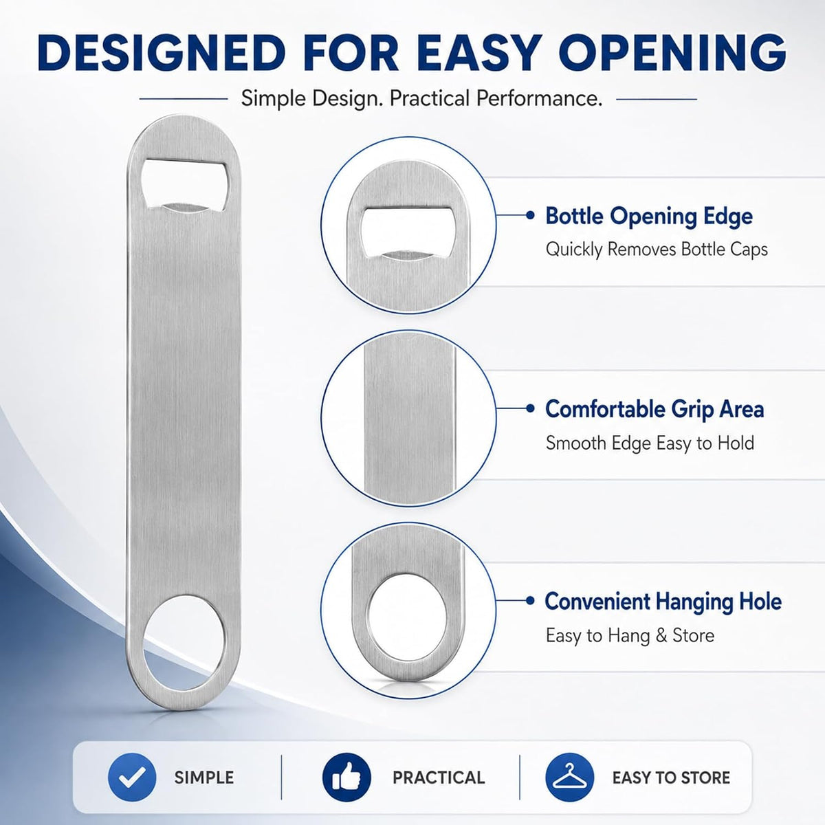 Sublimation Blank Bottle Opener,White Stainless Steel Beer Opener,Credit Card Size, 2.09x3.35 Inch,Perfect Presents for Christmas,Wedding, Father's Day,Suitable for Bar,Kitchen, Restaurant