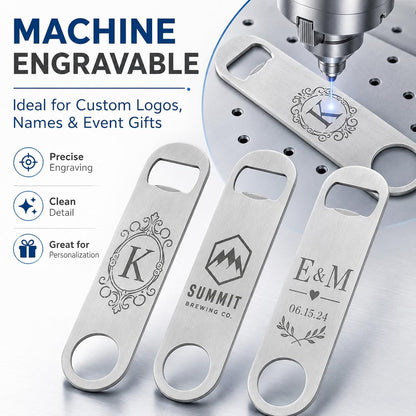 Sublimation Blank Bottle Opener,White Stainless Steel Beer Opener,Credit Card Size, 2.09x3.35 Inch,Perfect Presents for Christmas,Wedding, Father's Day,Suitable for Bar,Kitchen, Restaurant