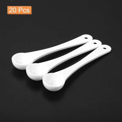 20Pcs Teaspoon Micro Scoops 0.5g Mini Powder Scoops Mini Measuring Spoons for Measuring Cosmetics Powders Coffee, White