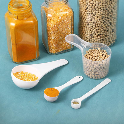 20Pcs Teaspoon Micro Scoops 0.5g Mini Powder Scoops Mini Measuring Spoons for Measuring Cosmetics Powders Coffee, White