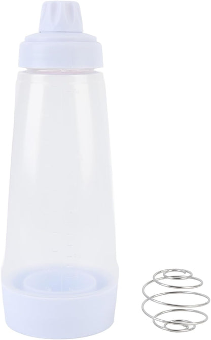 Effortless Pancake Batter Dispenser | 1000ML Squeeze Shaker with Mixing Ball & Wire Whisk | No Lump, Non Stick | Ideal for Crepes, Waffles & Baking