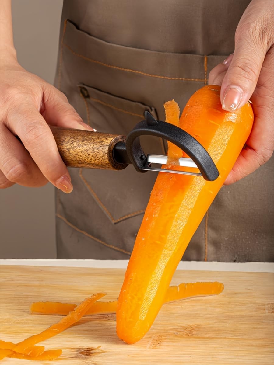 Vegetable Peeler For Kitchen, Premium Stainless Steel Swivel blade Peeler With Blemish remover For Home Cooks and Chefs (P Peeler)