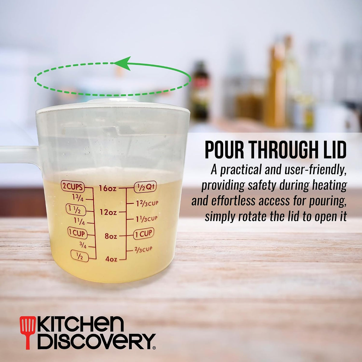 Microwavable Measuring Cup, 2 Cup, Clear