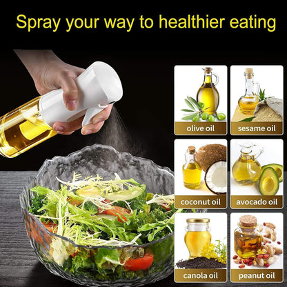 Glass Olive Oil Sprayer for Cooking - Fine Mist for Air Fryer | Refillable Oil Mister & Dispenser - Designed for Even Coverage, Less Mess, Roasting, Grilling & Baking - 6.7 fl oz (200 mL)