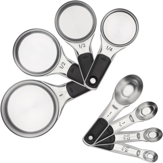 Good Grips 8 Piece Stainless Steel Measuring Cups and Spoons Set