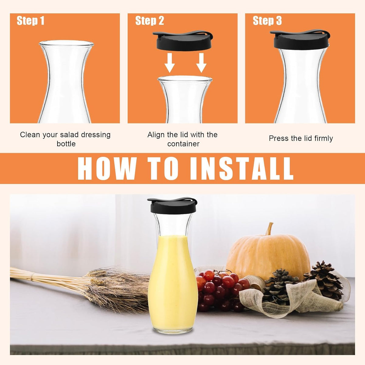 2pcs Silicone Replacement Lids for Good Seasons Salad Dressing Cruet Bottle