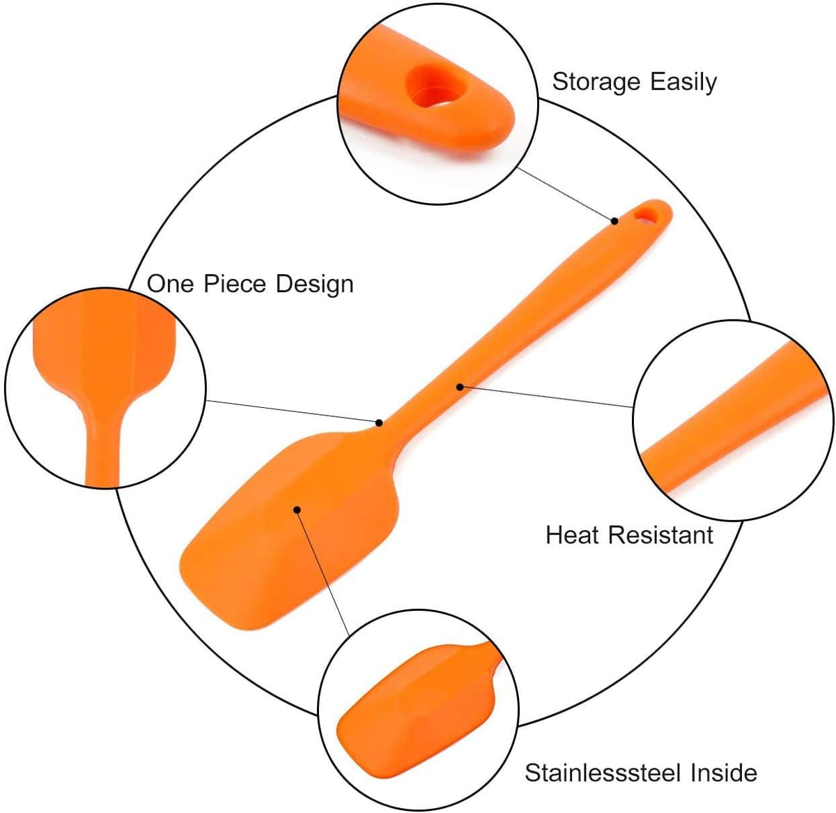 Food Grade Silicone Spatula Set Heat Resistant Small Rubber Spatulas,4 piece Silicone Spoonula Spatula Non-stick Baking Curved Spatulas Multicolor Dinnerware (21.7cm/8.56inch)