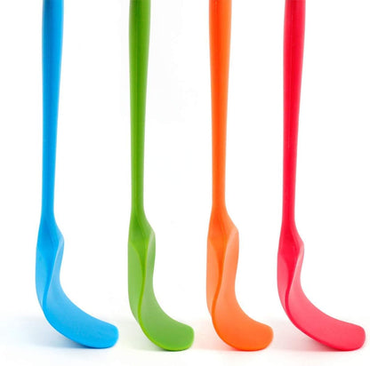 Food Grade Silicone Spatula Set Heat Resistant Small Rubber Spatulas,4 piece Silicone Spoonula Spatula Non-stick Baking Curved Spatulas Multicolor Dinnerware (21.7cm/8.56inch)