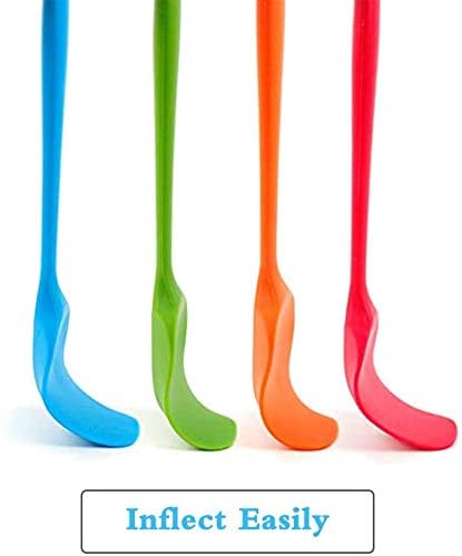 Food Grade Silicone Spatula Set Heat Resistant Small Rubber Spatulas,4 piece Silicone Spoonula Spatula Non-stick Baking Curved Spatulas Multicolor Dinnerware (21.7cm/8.56inch)