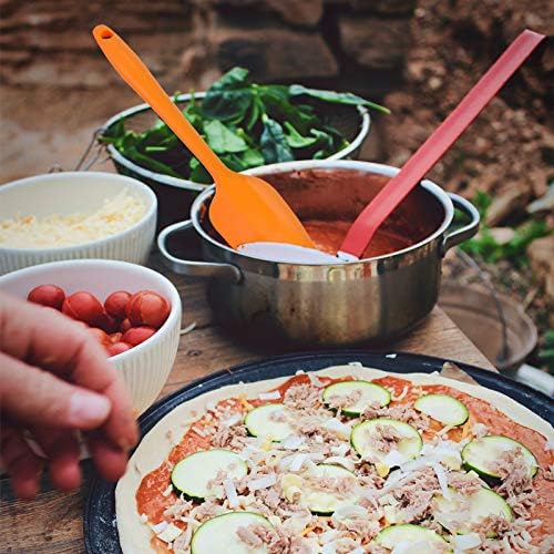 Food Grade Silicone Spatula Set Heat Resistant Small Rubber Spatulas,4 piece Silicone Spoonula Spatula Non-stick Baking Curved Spatulas Multicolor Dinnerware (21.7cm/8.56inch)