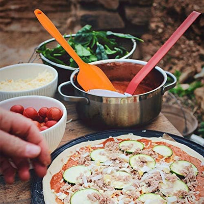 Food Grade Silicone Spatula Set Heat Resistant Small Rubber Spatulas,4 piece Silicone Spoonula Spatula Non-stick Baking Curved Spatulas Multicolor Dinnerware (21.7cm/8.56inch)